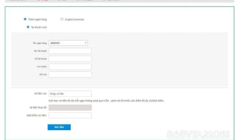 Rút Tiền MMLive: Hướng Dẫn Từ A Đến Z Cho Dân Cá Cược 2 Giao diện rút tiền MMLive